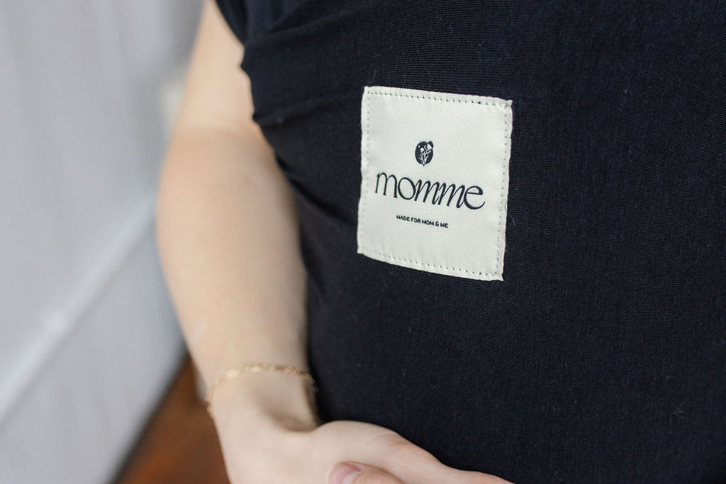 Momme | Newborn Kangaroo Wrap in Midnight blue-black