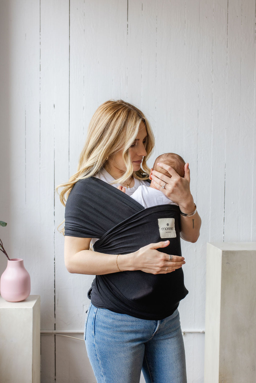 Momme Wrap Tutorial | Step 8 cover baby with the final piece