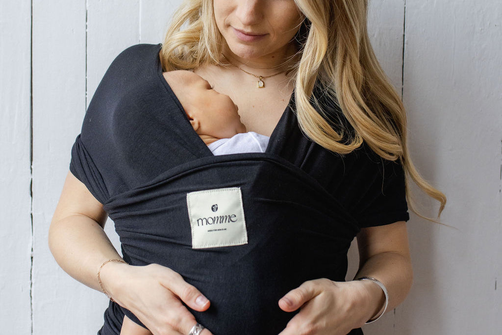 Momme | Blue-black baby wrap for newborns