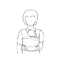 Proper Placement for Babywearing | place high on chest with face visible