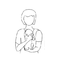 Correct Placement for baby | Carrier should hold baby in the same position as you would hold in your arms.